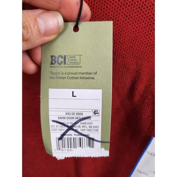 Goodfellow Mens Sweater Large Barn Door Red Crew Neck Cotton Pullover Preppy - Picture 5 of 7